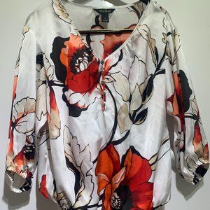 White House Black Market Red Poppy Bouse Size S